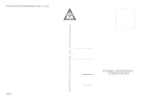 AK / Ansichtskarte Kaunertal_Tirol_AT Gesamtansicht m. Weissseespitze 