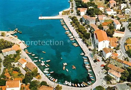 AK / Ansichtskarte Malinska_Haludovo_Croatia Fliegeraufnahme Teilansicht Bucht Anlegestelle 