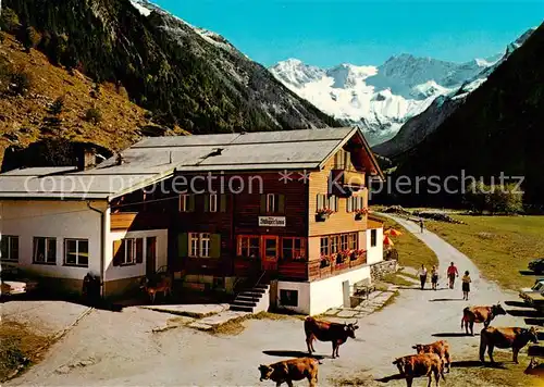 AK / Ansichtskarte Stilluphaus_1200m_Stilluptal_Mayrhofen_Zillertal_AT Alpengasthaus Stillupphaus Aussenansicht Keilbachspitze 