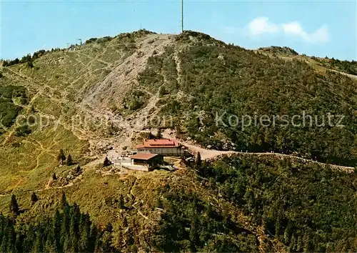 AK / Ansichtskarte Grosser_Arber_1456m mit Schutzhaus Fliegeraufnahme 