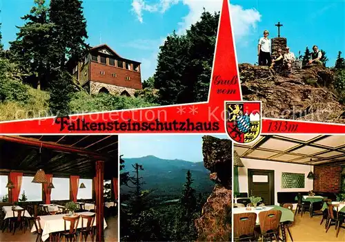 AK / Ansichtskarte Falkensteinschutzhaus_1313m_Bayerischer_Wald Gipfelkreuz Zwieselwanderhaus Gastraeume 