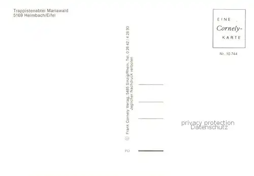 AK / Ansichtskarte Heimbach_Eifel Trappistenabtei Mariawald Heimbach Eifel