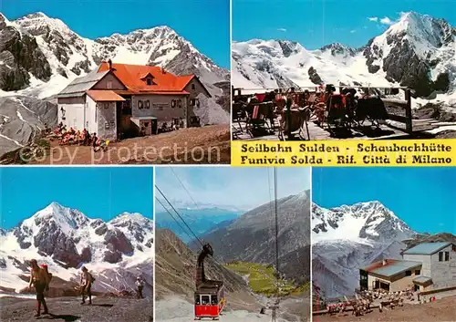AK / Ansichtskarte Sulden_Solda_Trentino Alto Adige_IT Schaubachhuette Terrasse Seilbahn Bergstation 