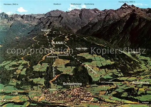 AK / Ansichtskarte Schladming_Obersteiermark_AT mit Planai und Rohrmoos Fliegeraufnahme 