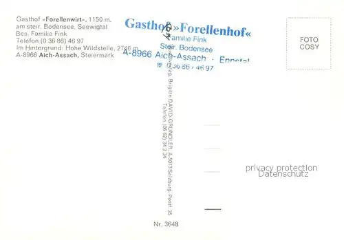 AK / Ansichtskarte Aich Assach_Steiermark_AT Gasthof Forellenwirt 