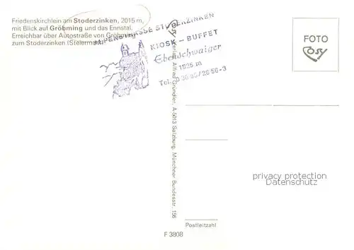 AK / Ansichtskarte Stoderzinken_2015m_Groebming_Steiermark_AT Friedenskirchlein 