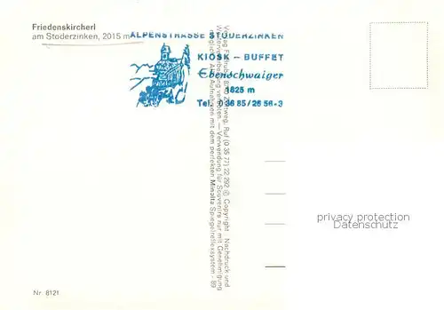 AK / Ansichtskarte Stoderzinken_2015m_Groebming_Steiermark_AT Friedenskirchlein 