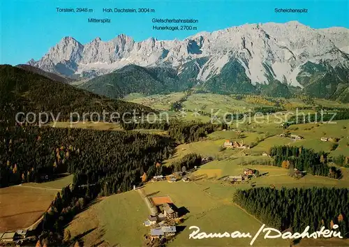 AK / Ansichtskarte Ramsau_am_Dachstein_Schladming_Obersteiermark_AT mit Dachstein Suedwaenden Fliegeraufnahme 