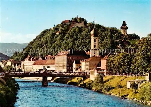 AK / Ansichtskarte Graz__Steiermark_AT Panorama mit Schlossberg 