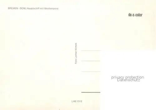 AK / Ansichtskarte Bremen Dom Hauptschiff mit Westempore Bremen
