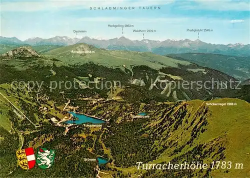 AK / Ansichtskarte Turracherhoehe_1783m_Kaernten_Steiermark Fliegeraufnahme mit Schladminger Tauern 
