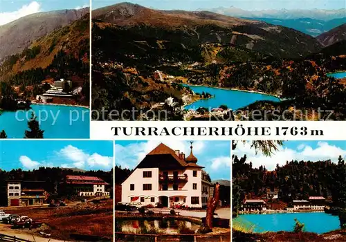 AK / Ansichtskarte Turracherhoehe_1783m_Kaernten_Steiermark Ferienhotel Hochschober Pension Ski Sepp Fliegeraufnahme Berghotel Seewirt Seehotel Jaegerwirt 