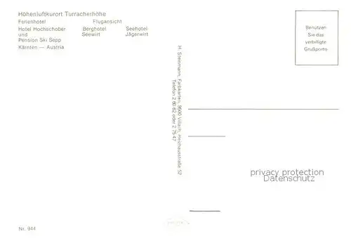 AK / Ansichtskarte Turracherhoehe_1783m_Kaernten_Steiermark Ferienhotel Hochschober Pension Ski Sepp Fliegeraufnahme Berghotel Seewirt Seehotel Jaegerwirt 