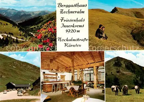 AK / Ansichtskarte Kremsbruecke_Kaernten_AT Berggasthaus Zechneralm Gastraum Friesenhals Innerkrems Nockalmstrasse 