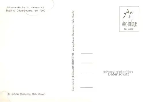 AK / Ansichtskarte Halberstadt Liebfrauenkirche Chorschranke Halberstadt