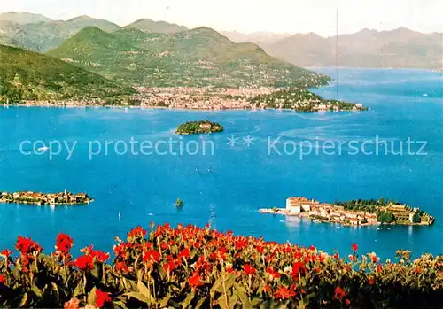 AK / Ansichtskarte Borromeo Lago Maggiore Panorama mit Isola Bella Isola Pescatori und Isola Madre Borromeo
