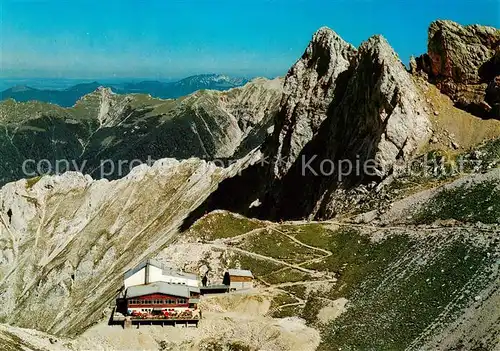 AK / Ansichtskarte Mittenwald_Bayern Berggaststaette und Bergstation der Karwendelbahn Fliegeraufnahme Mittenwald Bayern