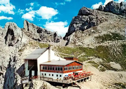 AK / Ansichtskarte Mittenwald_Bayern Berggaststaette und Bergstation der Karwendelbahn Fliegeraufnahme Mittenwald Bayern