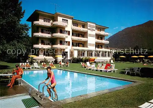 AK / Ansichtskarte Ascona_Lago_Maggiore_TI Albergo Bellaria Hotel Pool 