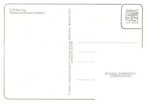 AK / Ansichtskarte Bad_Toelz Rathaus mit Winzerer Denkmal Bad_Toelz