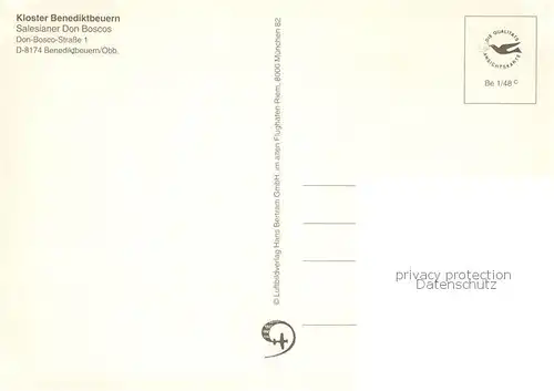 AK / Ansichtskarte Benediktbeuern Kloster Benediktbeuern Salesianer Don Boscos Fliegeraufnahme Benediktbeuern