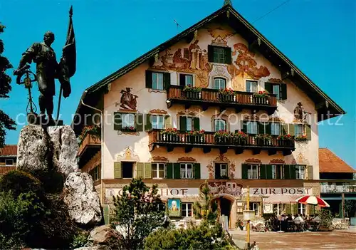 AK / Ansichtskarte Kochel_See Gasthof Zur Post Schmied von Kochel Denkmal Kochel_See