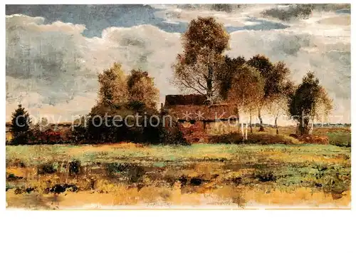 AK / Ansichtskarte Kochel_See Moorhuetten im Dachauer Moos Gemaelde im Franz Marc Museum Kochel_See