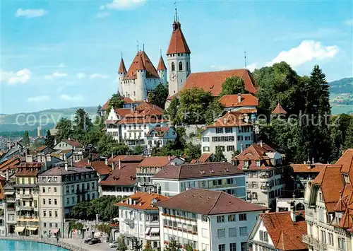 AK / Ansichtskarte Thun_BE Stadtblick mit Kirche und Schloss Thun_BE