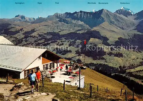 AK / Ansichtskarte Adelboden_BE Berghaus Tschenten Panorama 
