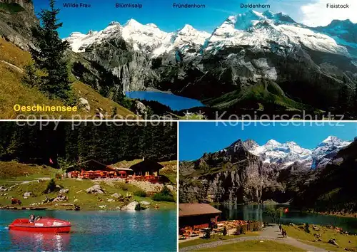 AK / Ansichtskarte Kandersteg_BE Berghaus am Oeschinensee Panorama Kandersteg_BE