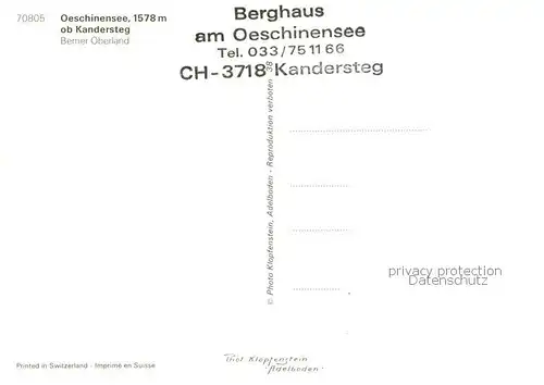 AK / Ansichtskarte Kandersteg_BE Berghaus am Oeschinensee Panorama Kandersteg_BE