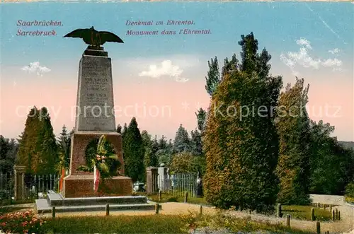 AK / Ansichtskarte Saarbruecken Denkmal im Ehrental Saarbruecken