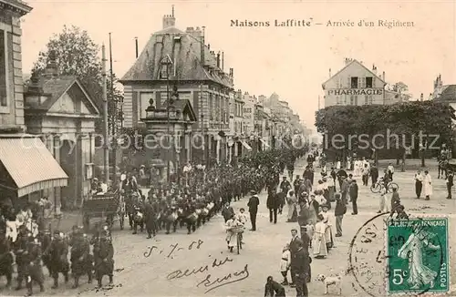 AK / Ansichtskarte Maisons Laffitte_78_Yvelines Arrivee d un Regiment 
