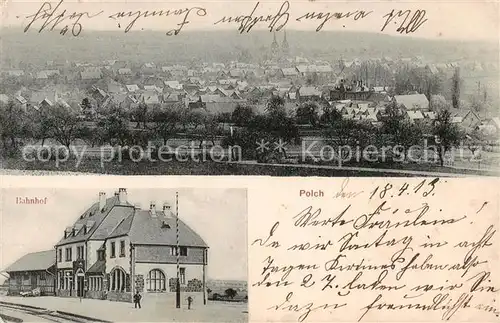 AK / Ansichtskarte Polch Gesamtansicht u. Bahnhof Aussenansicht Polch