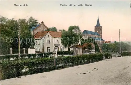 AK / Ansichtskarte Mechernich Partie m. d. kath. Kirche Mechernich