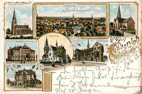 AK / Ansichtskarte Guetersloh Total Ansicht Kirche Kgl Lehrer Seminar Gymnasium Guetersloh