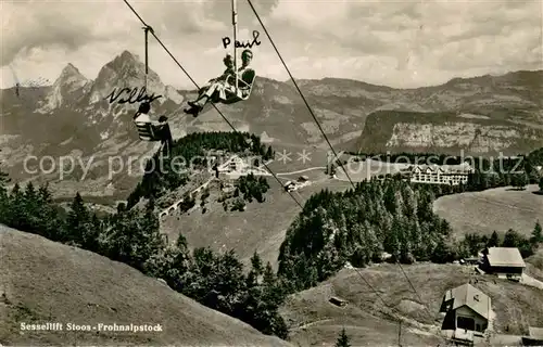 AK / Ansichtskarte Sessellift Stoos Frohnalpstock foto WEhrli A.G.Zuerich y4268 Sessellift
