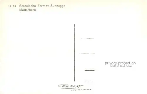 AK / Ansichtskarte Sessellift Matterhorn Phor E.Gyoger 17199 Sessellift