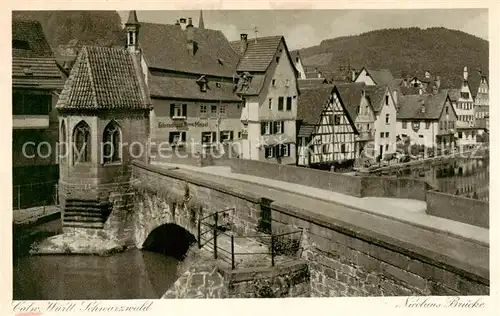 AK / Ansichtskarte Calw Nicolaus Bruecke Fachwerkhaus Calw