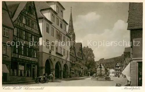 AK / Ansichtskarte Calw Marktplatz m. Fachwerkhaus Calw