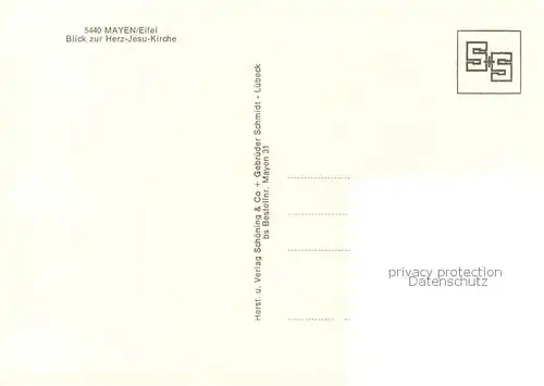 AK / Ansichtskarte Mayen Blick zur Herz Jesu Kirche Mayen