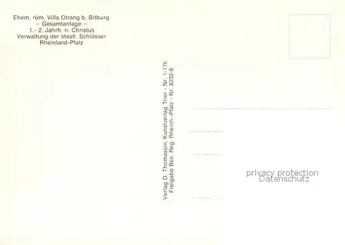 AK / Ansichtskarte Bitburg Fliegeraufnahme Ehem. roem. Villa Otrang Gesamtanlage Bitburg