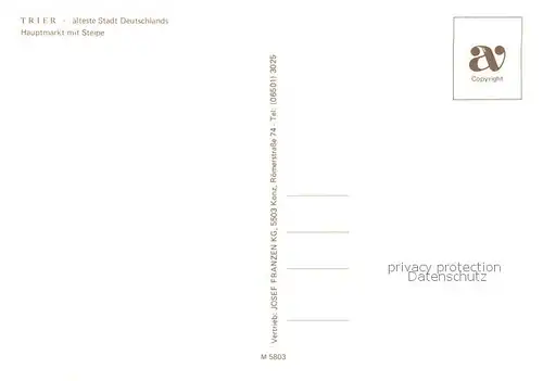 AK / Ansichtskarte Trier Hauptmarkt m. Steipe Trier