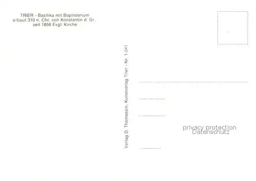 AK / Ansichtskarte Trier Basilika m. Baptisterium Innenansicht Trier