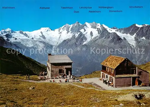 AK / Ansichtskarte Saastal Weissmieshuette SAC mit Mischabelgruppe Saastal