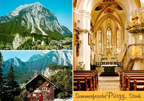 AK / Ansichtskarte Puergg Trautenfels_Steiermark_AT mit Grimming Heimatmuseum Pfarrkirche 