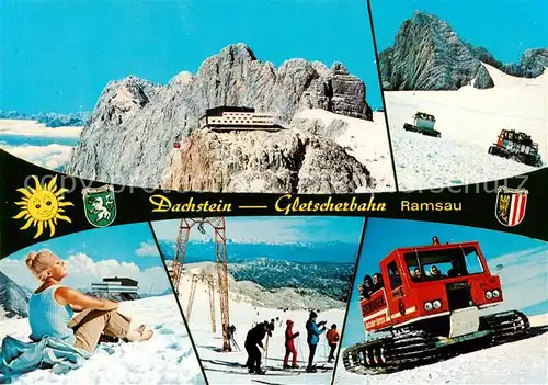 AK / Ansichtskarte Ramsau_am_Dachstein_Schladming_Obersteiermark_AT Dachstein Gletscherbahn Gletscherbus Lifte Skilauf am Gletscher 