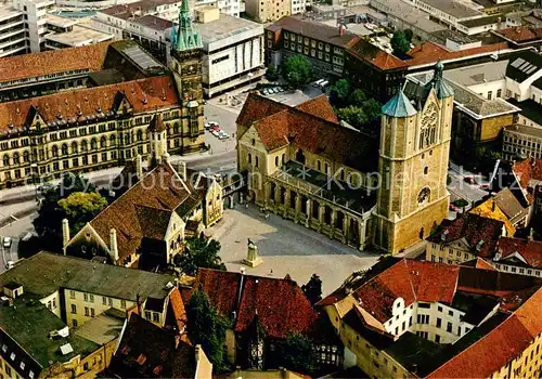 AK / Ansichtskarte Braunschweig Burgplatz und Rathaus Fliegeraufnahme Braunschweig