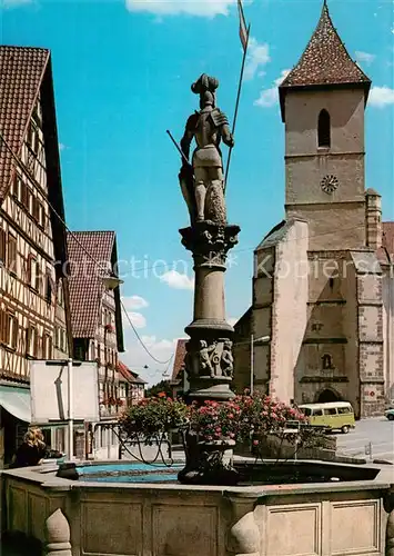 AK / Ansichtskarte Horb_Neckar Brunnen Kirche Horb Neckar