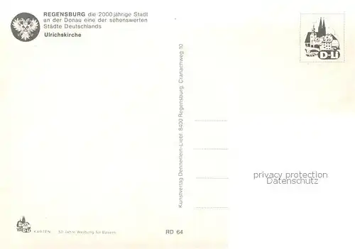 AK / Ansichtskarte Regensburg Ulrichskirche Regensburg